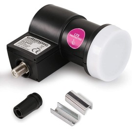 GSS Single LNB for Satellite Dish for 1 Subscriber, Digital 1x LNC with LTE Filter, Full HD 4K HDTV Reception, for Satellite Receiver TV Satellite Antenna + Screw-On Aid