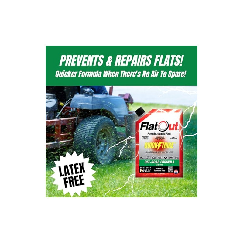 FlatOut QuickStrike Tire Sealant - Off-Road Formula for Puncture Protection