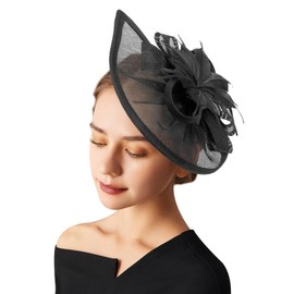 AQOKKA Women Fascinators Hats Kentucky Derby Fascinators Pillbox Hat with Headband and Clip Tea Party Headwear for Women and Girls