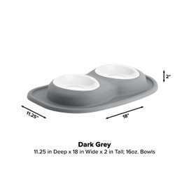 WeatherTech Double Low Pet Feeding System w/Plastic Dog/Cat Bowls