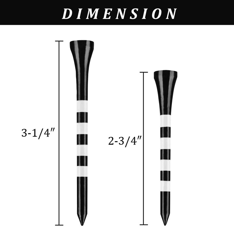 MAZEL 50 Counts Bamboo Golf Tees 2 3/4"&3 1/4" Mixed