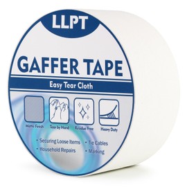 LLPT Gaffers Tape White 2" x 16.5 Yards Matte Non Reflective Easy Tear Residue Free Heavy Duty Gaffing Tape for Cords Photography (PGT515P1WT)