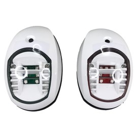Pactrade Marine Boat Navigation Lights Red and Green LED Side Lights (Vertical Mount) - 2 NM White Housing | Green Starboard Red Port Navigation Lights for Boats LED