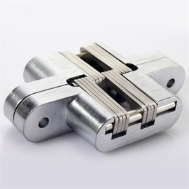 VOGOYO Hinges 180 Degree Concealed Hinge Folding Heavy Built-in Door Hinges Invisible Hidden Cross Gemel Stainless Steel (Color : No. 2 Hinge)
