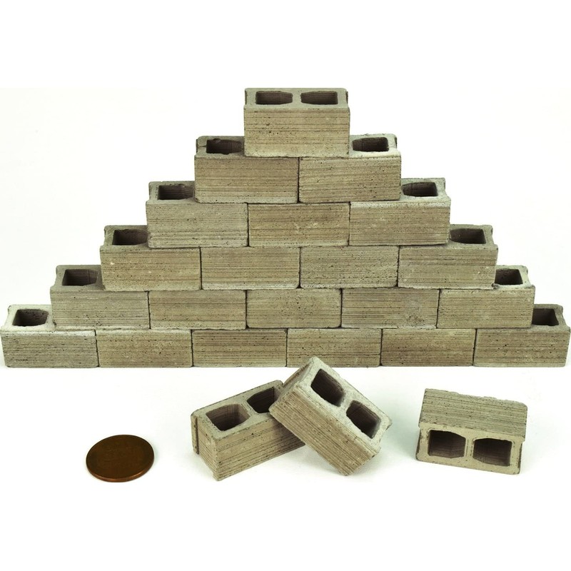 Acacia Grove Mini Cinder Blocks, 12 Pack, 1/12 Scale