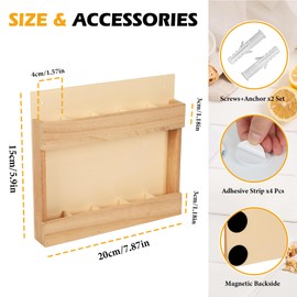 Kuabiz Wooden Straw Holder with Double Sided Adhesive Tape Wooden Straw Organizer Straws Dispenser Reusable Tumbler Straws Storage Container for Counter Kitchen Cupboards