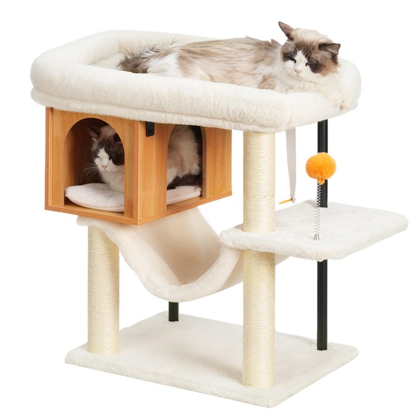 Heybly Cat Tree for Indoor Cats, Modern Cat Tower Condo