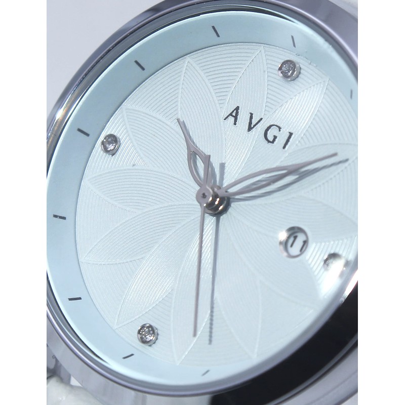AVGI Women's Date Waterproof Watch with Replacement Band, Silver Blue