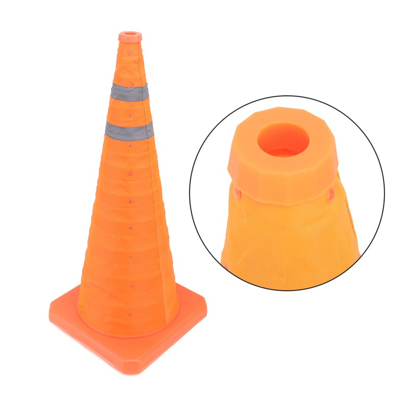 Collapsible Traffic Safety Cone with 2 Reflective Collar Multi Purpose