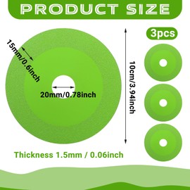 3Pcs Glass Cutting Wheel, 4Inch Rock Slab Cutting Disc for Angle Grinder, Diamond Rock Slab Grinding Discs Ultra-Thin Diamond Saw Blade Wheel for Tile Marble Ceramic Jade
