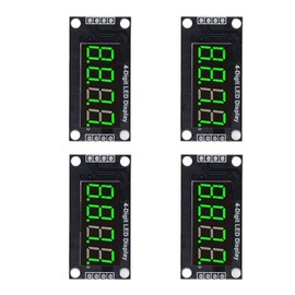 Nikou 4 Sets 0.36" 4-Digit Tube LED Segment Display Module with Pin Header, 7 Segments TM1637 Drive Chip Tube Clock Display for Arduino UNO R3 (Green (MRA110E))