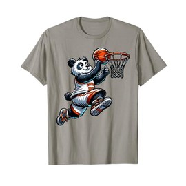 Basketball Panda Slam Dunk Funny Kids Adults Sports T-Shirt