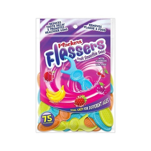 Dual Grip Fruit Smoothie Swirl Flossers From Plackers 2 Pack
