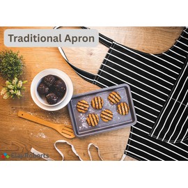 Clay Roberts Chefs Apron, Black, Cooking and Baking Apron for Men and Women, Double Pockets, Kitchen Butchers Aprons, BBQ & Catering Bibs, Cooking Tabards