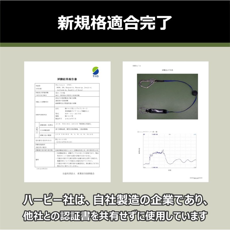 [Complies with New Standards] Single Lanyard for Body Belt Type