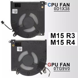 Dell 1 Pair OEM CPU + GPU Cooling Fan For DELL Alienware M15 M17 R3 R4 R5 R6 Laptop - M15 R3 0D1X38 0TG9V0