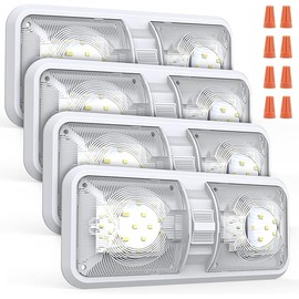 RV Lights Interior, 12 Volt Led Lights 1000LM, Camper Lights 8W, RV Led Lights Interior Fixtures 12V, RV Ceiling Dome Light with Switch for RV/Camper/Trailer/Boat/Car (Natural White, 4Pack).