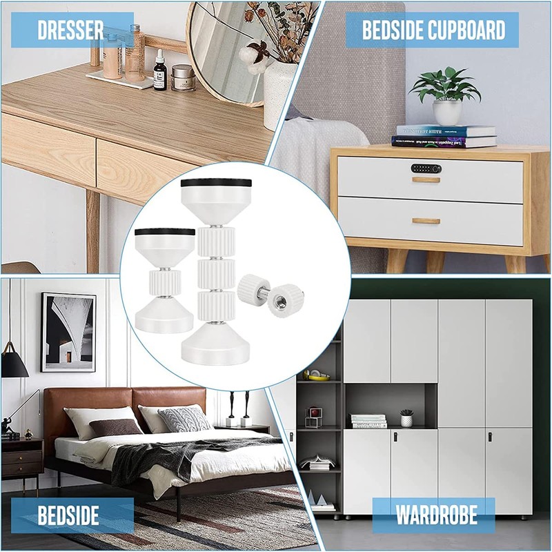 JOOVCC 2Pack Headboard Stoppers, Adjustable Threaded Bed Frame Anti-Shake Tool