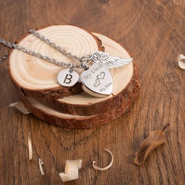 GIONO Cremation Jewelry for Ashes Urn Necklace My Uncle My Hero Keepsake Memorial Heart Angel Wing Chain