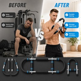 66–110 lb Adjustable Twister Arm Trainer – 3-Level Chest Expander & Portable Upper-Body Strength Bar for Home Workouts