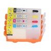 4 Pcs Ink Cartridge Black Blue Magenta Yellow Permanent Chip