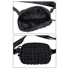 ScarvesMe Waterproof Quilted Puffer Crossbody Belt Bag Fanny Pack