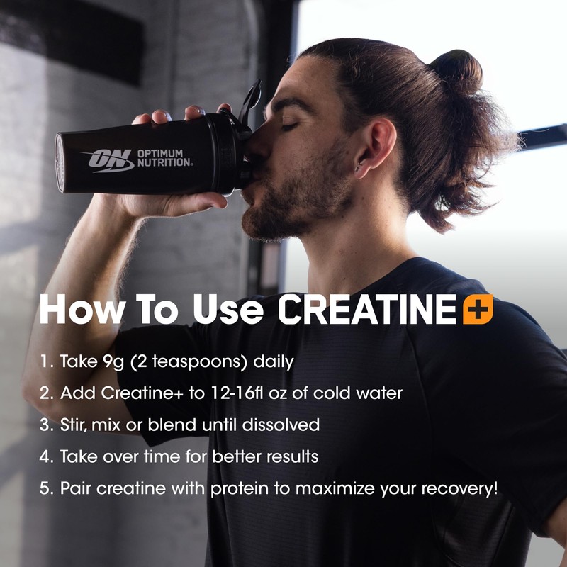 Optimum Nutrition Creatine Monohydrate Plus Powder, Orange Passionfruit Flavored Creatine