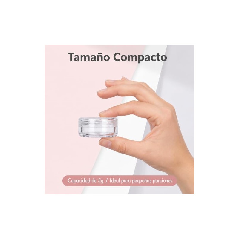 Frascos de Plastico con Tapa 100pcs Envases para Viaje, Mini