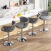 AWQM Velvet Bar Stool Set of 2,Counter Height Barstools Adjustable