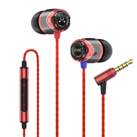 Soundmagic E10C In Ear Isolating Earphones with Microphone - Black/Red