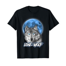 Howling Lone Wolf Shirt On Moon Gift Funny T-Shirt T-Shirt