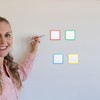 jojofuny 16pcs Square Magnetic Blank Cards Magnetic Name Plates for