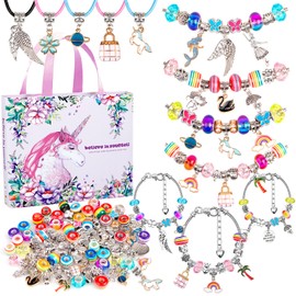 Jewelry Making Kit for Girls 8-12, 110Pcs Charm Bracelet Making Kit For Girls Ages 5-7-12, Girls Jewelry Making Kit Bracelet Kit For Kids 10-12 DIY Necklace Kids Birthday Gifts for 7+ Year Old Girls