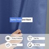 OVZME Blue Shower Curtain Set, Waffle Textured Heavy Duty Fabric