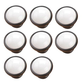 8 Pcs Cupboard Door Cupboard Pull Handle Cupboard Drawer Dresser Drawer Fashion Style Aluminum Ceramic Round Single Hole