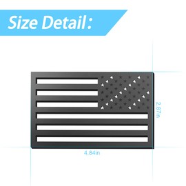 American Flag Emblem Decals, 2 Pack 3D US Flag Emblem Stickers for Cars, Trucks, SUVs and More, Matte Black Car Military Patriotic Emblem Stickers Decals