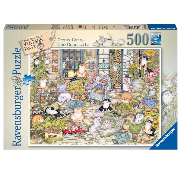 Ravensburger Crazy Cats The Good Life 500 Piece Jigsaw Puzzle for Adults & Kids Age 10 Years Up