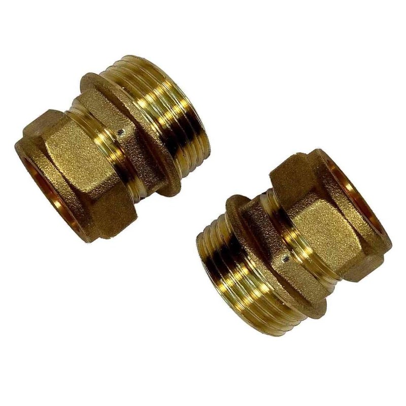 hep® 15mm Compression by 3/4" BSP Brass Male Iron Coupler