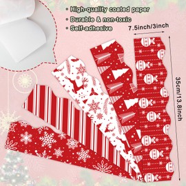 Whaline 69Ft Christmas Bulletin Board Borders Xmas Tree Snowflake Reindeer Scalloped Border Trim Red White Winter Bulletin Border Stickers for Classroom Office Decor