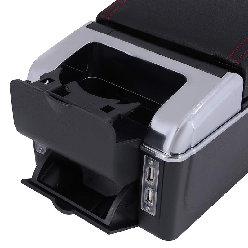 LUJUNTEC Center Console Organizer Storage Box Leather Car Center Console