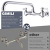 GIMILI Commercial Sink Faucet with 12” Swivel Spout Polish Chrome
