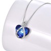 Heart Necklace Sterling Silver Blue Infinity Love Heart Engraved Pendant