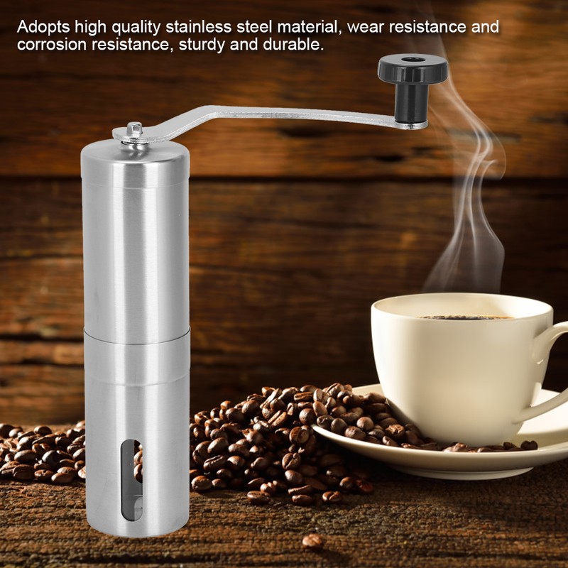 Portable Stainless Steel Manual Coffee Grinder Hand Crank Mill Grinding