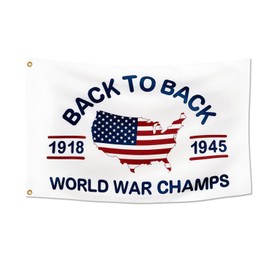 Bolcagob Back to Back World War Champs Flag 3x5FT Double Printed Flag Banner Tapestry Dorm Room Home College Decor 2 Shiny Brass Grommets 100% Polyester (3x5FT)