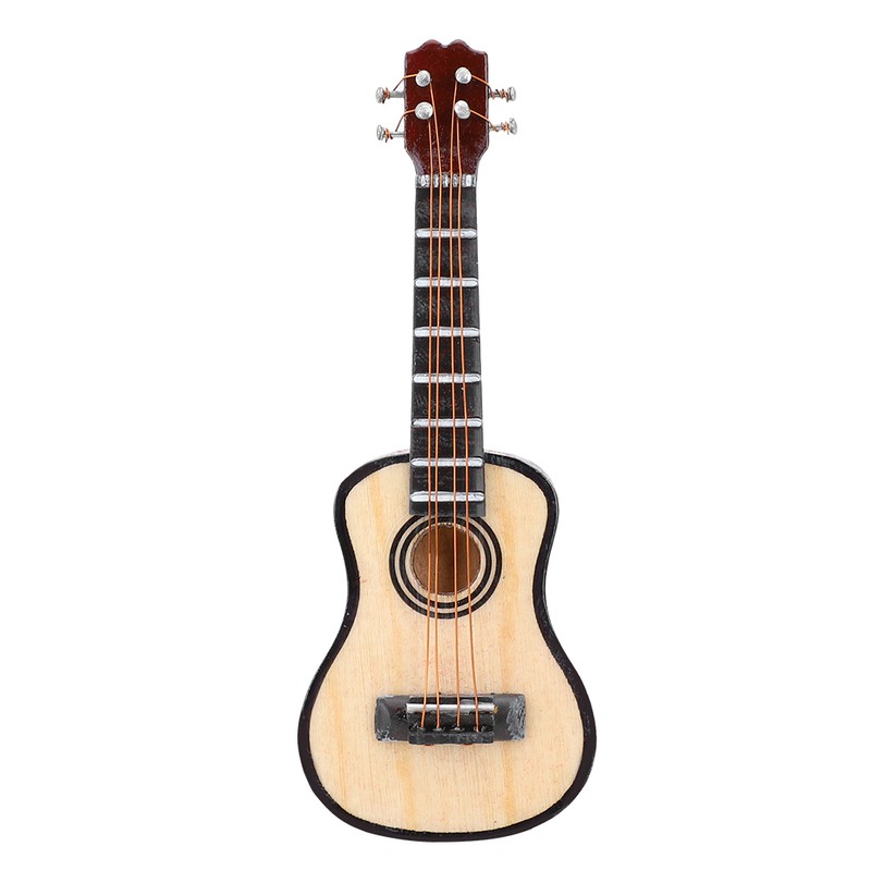 Basswood G Guitar Shaped Ornament 3 Dimensional Refrigerator Ornament Accessory