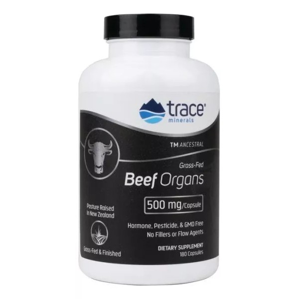 Trace Minerals Beef Organs Hormonas 500mg 180 Capsulas Sfn