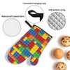 Colorful Bricks Oven Mitts and Potholders Professional Heat Resistant Cotton
