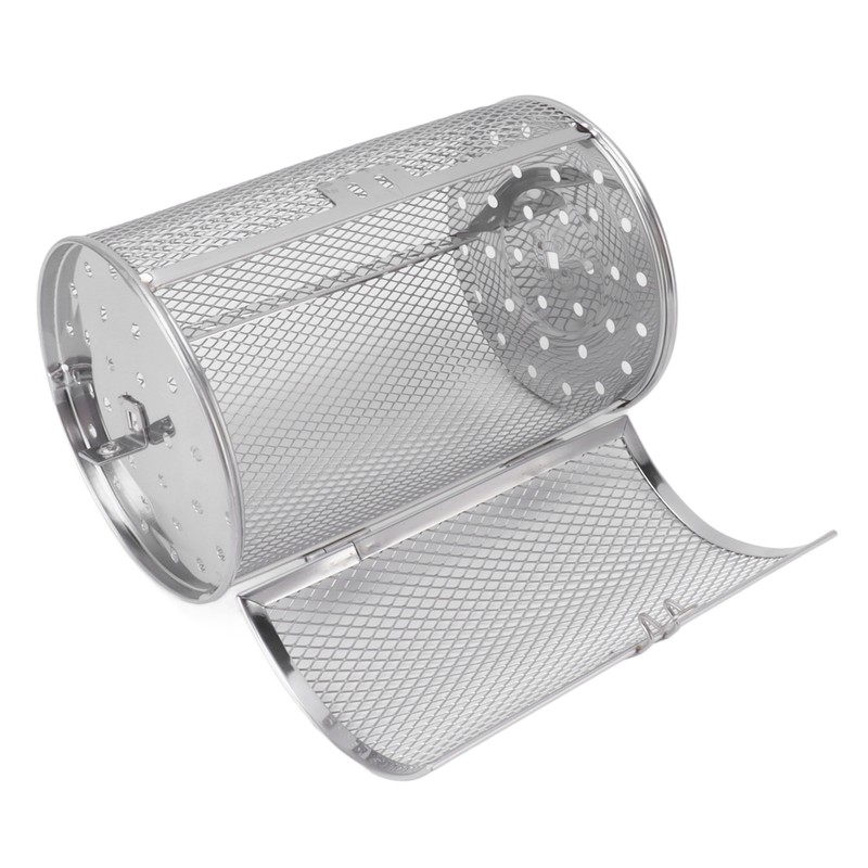 Rolling Grilling Basket Stainless Steel Grill Cage Round Stainless Steel
