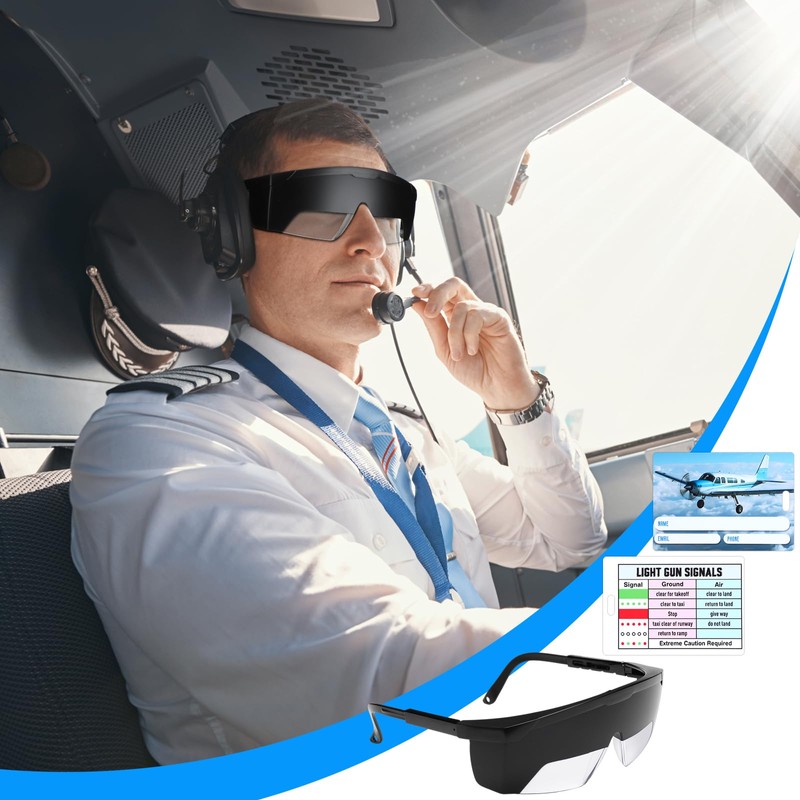 Saysurey 2 Set Aviation Flight Training Glasses Adjustable View Limiting