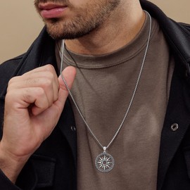 Lattd Peace Sign Necklace 925 Sterling Silver Irish Celtic Knot Peace Sign Pendant Necklaces Jewelry for Men, w/Stainless Steel Chain 22’’ + 2’’